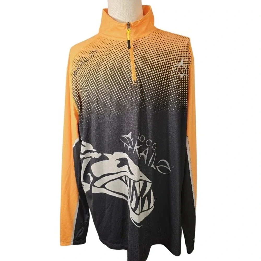 Loco Skailz Men's Long Sleeve Fishing Surf Shirt‎ Quarter Zip